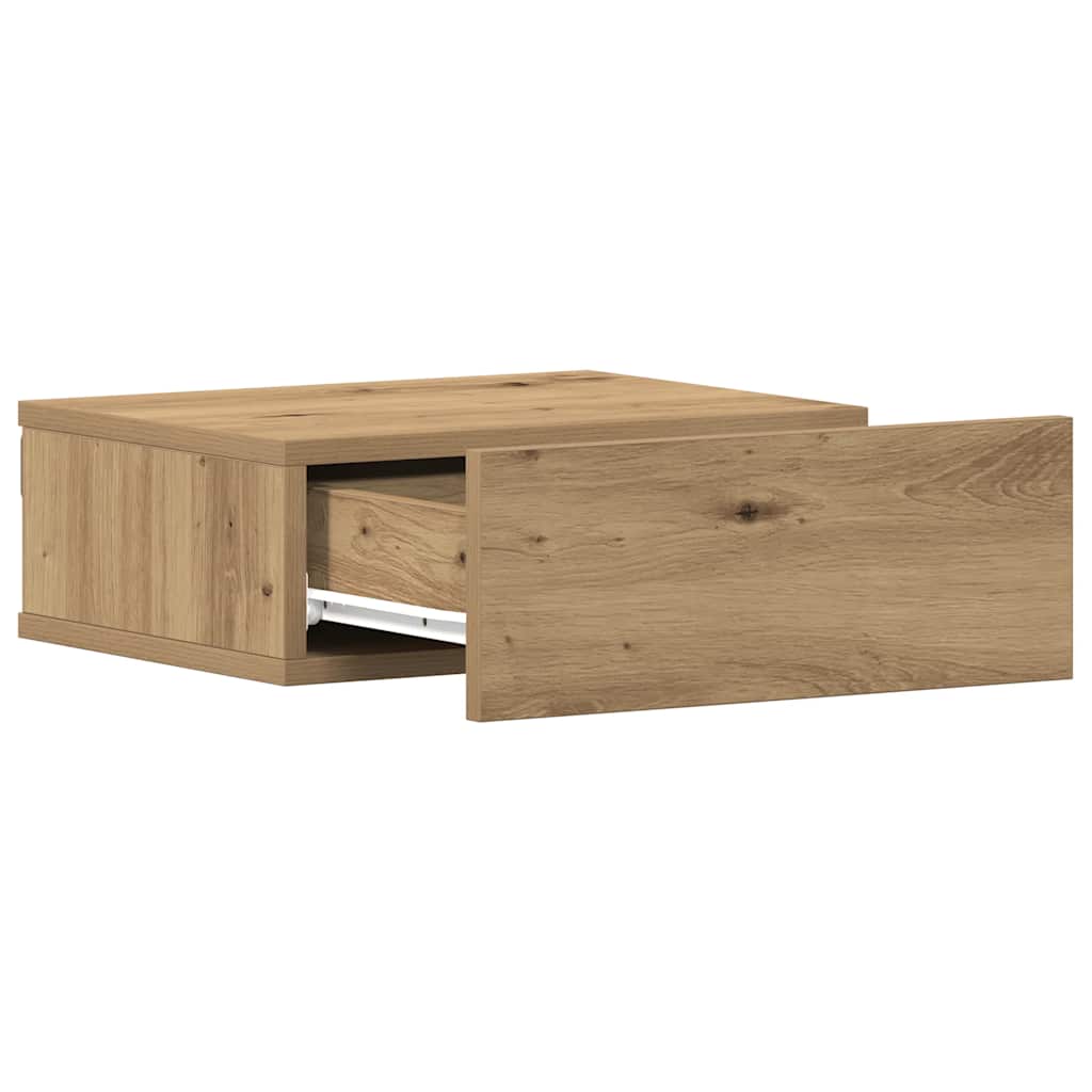 vidaXL Floating Nightstands 2 pcs Artisan Oak 40x32x15 cm Engineered Wood