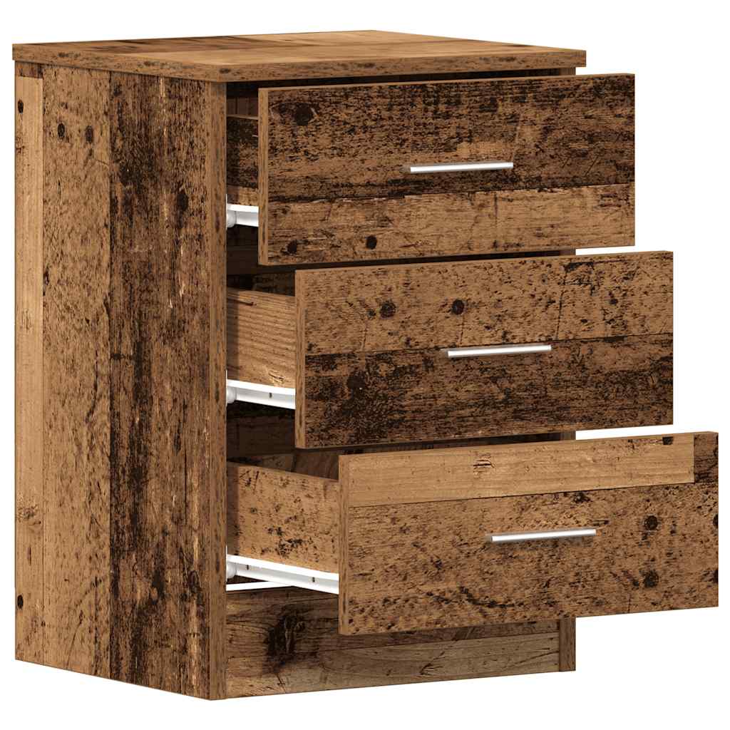 vidaXL Bedside Cabinet Old Wood 38x35x55 cm Engineered Wood
