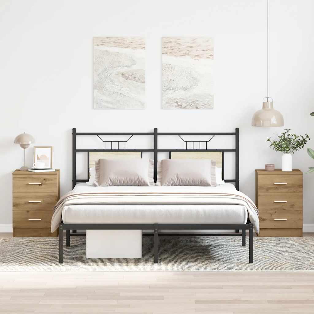vidaXL Bedside Cabinets 2 pcs Artisan Oak 38x35x55 cm Engineered Wood