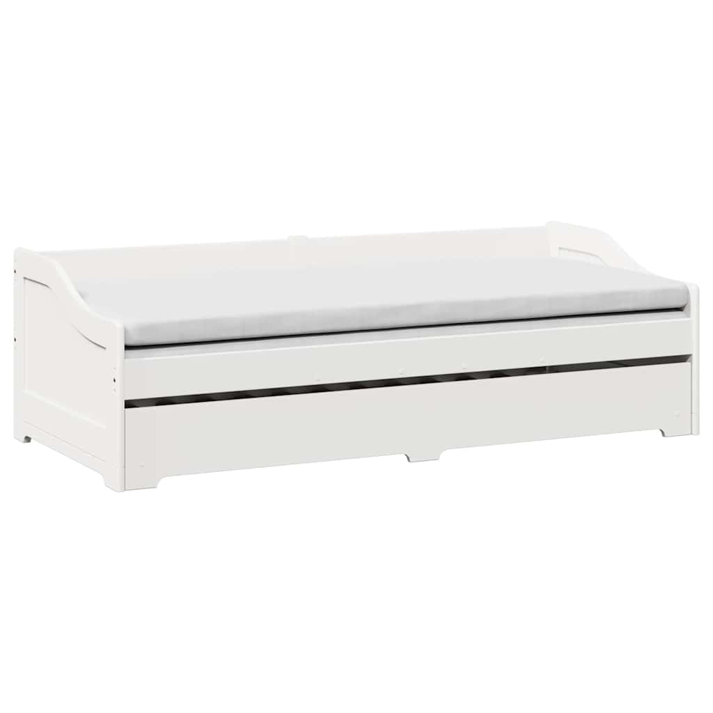 vidaXL Daybed with Trundle without Mattress "IRUN" White 90x200 cm