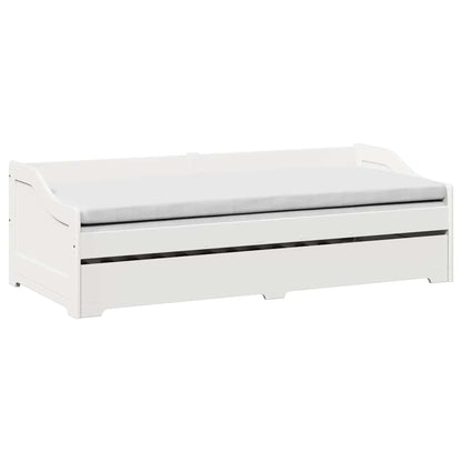 vidaXL Daybed with Trundle without Mattress "IRUN" White 90x200 cm