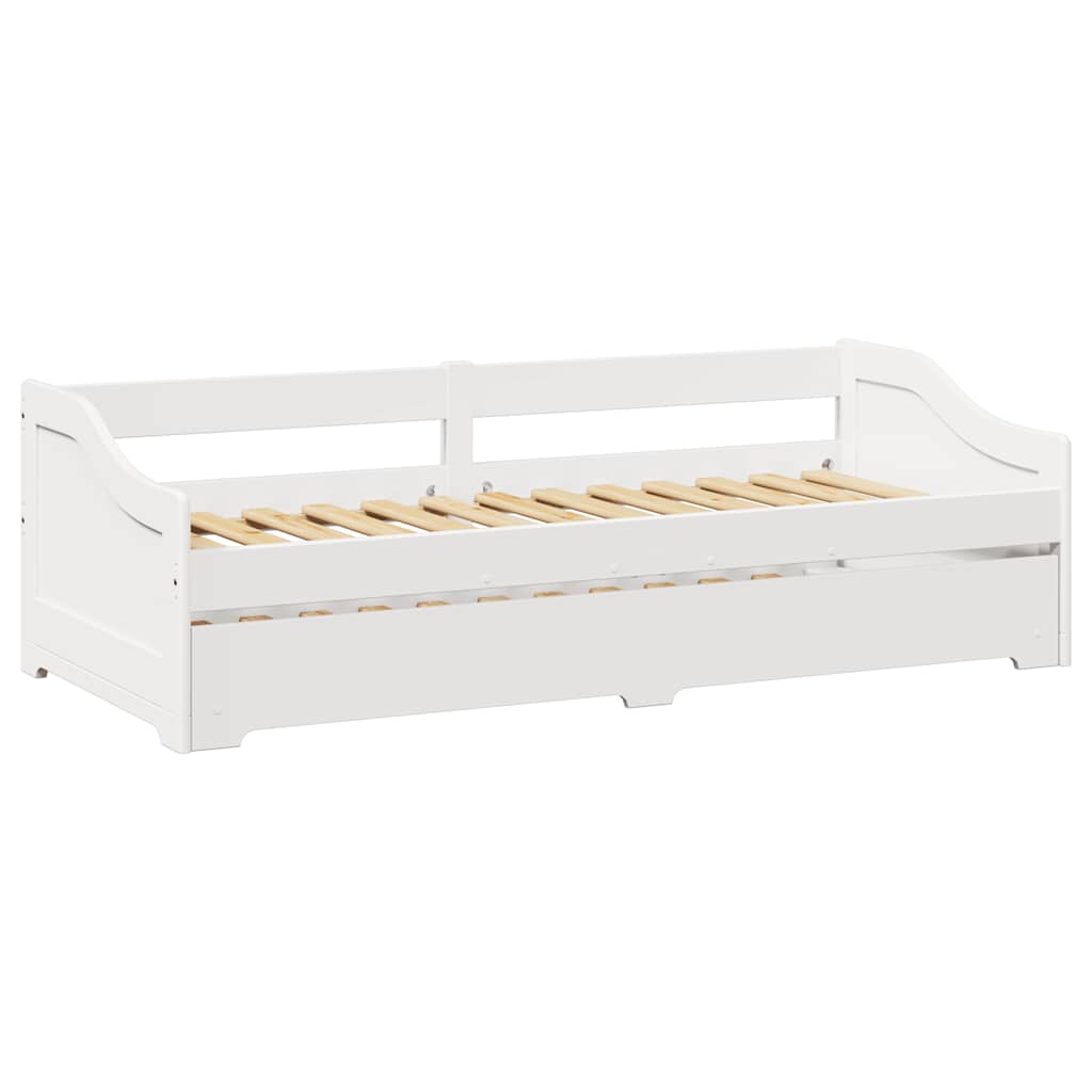 vidaXL Daybed with Trundle without Mattress "IRUN" White 90x200 cm