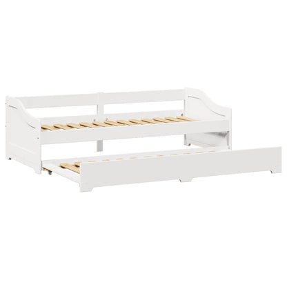 vidaXL Daybed with Trundle without Mattress IRUN White 90x200 cm