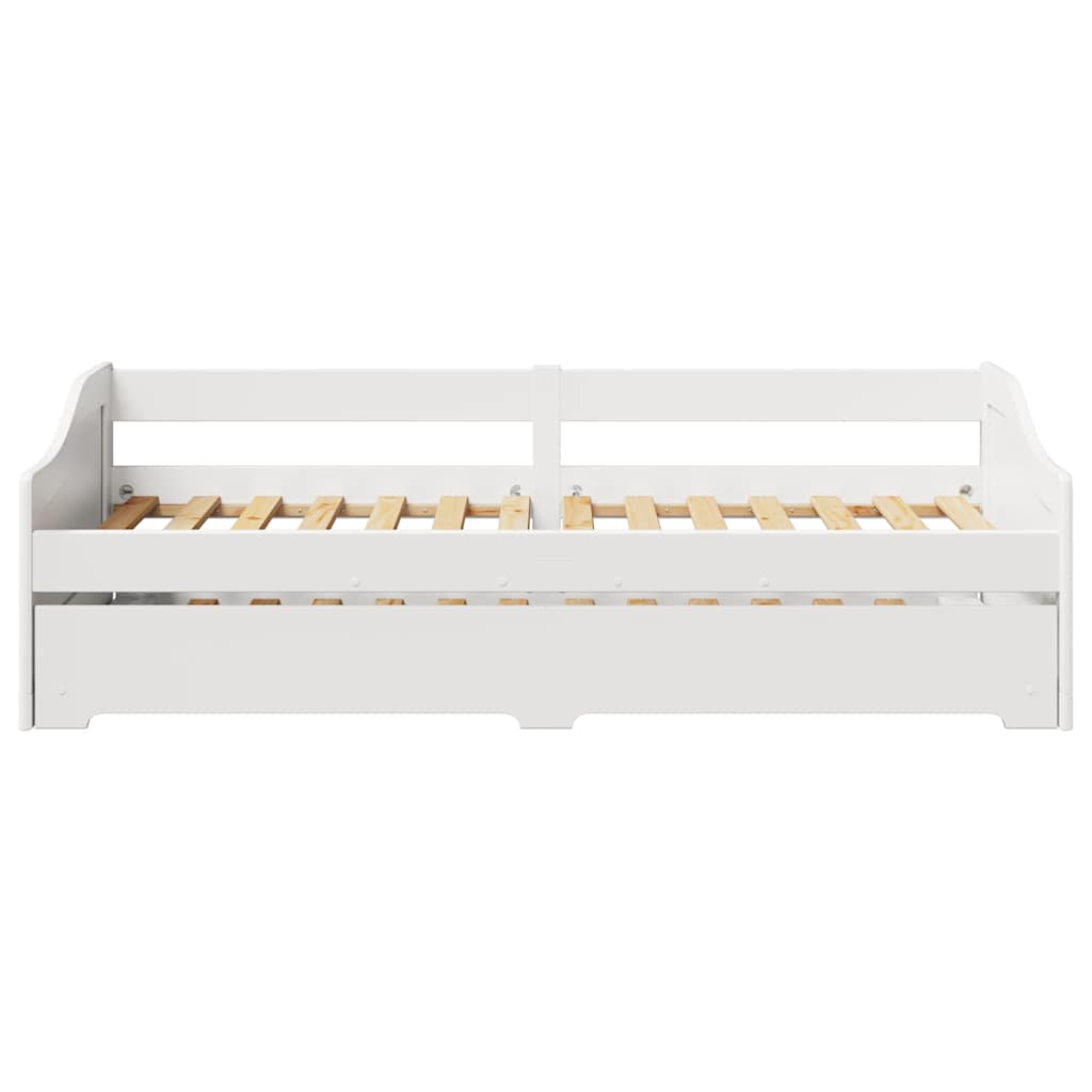 vidaXL Daybed with Trundle without Mattress IRUN White 90x200 cm
