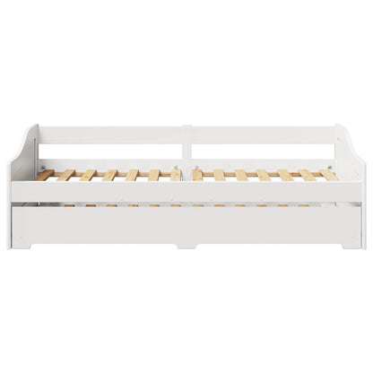 vidaXL Daybed with Trundle without Mattress IRUN White 90x200 cm