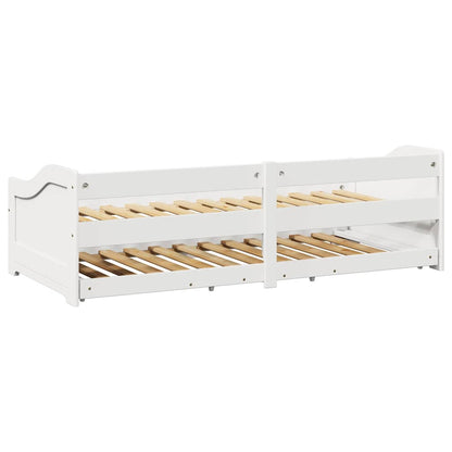 vidaXL Daybed with Trundle without Mattress IRUN White 90x200 cm