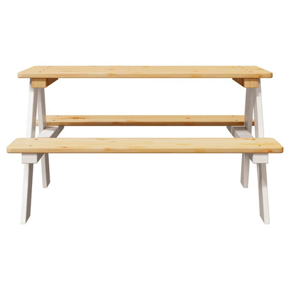 vidaXL Children's Table with Benches "IRUN" White 90x79.5x50 cm