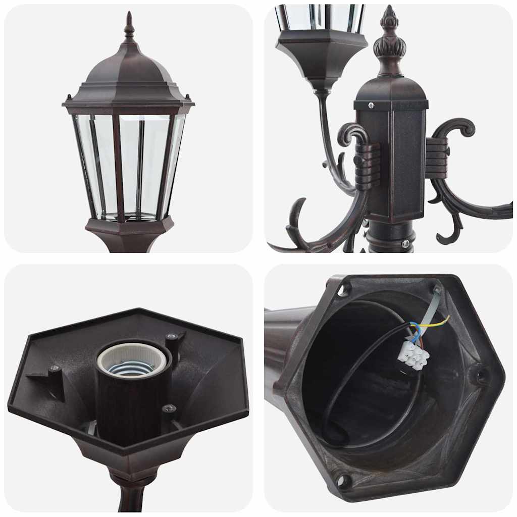 vidaXL Garden Light Bronze 61 x 53 x 235 cm Aluminium and Glass