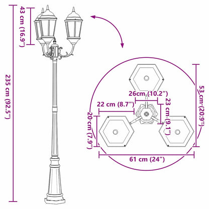 vidaXL Garden Light Bronze 61 x 53 x 235 cm Aluminium and Glass