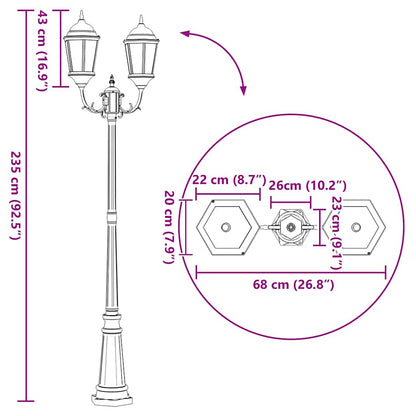 vidaXL Garden Light Bronze 68 x 20 x 235 cm Aluminium and Glass