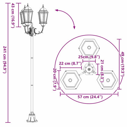 vidaXL Garden Light Vintage Brushed Green 57 x 49 x 241 cm