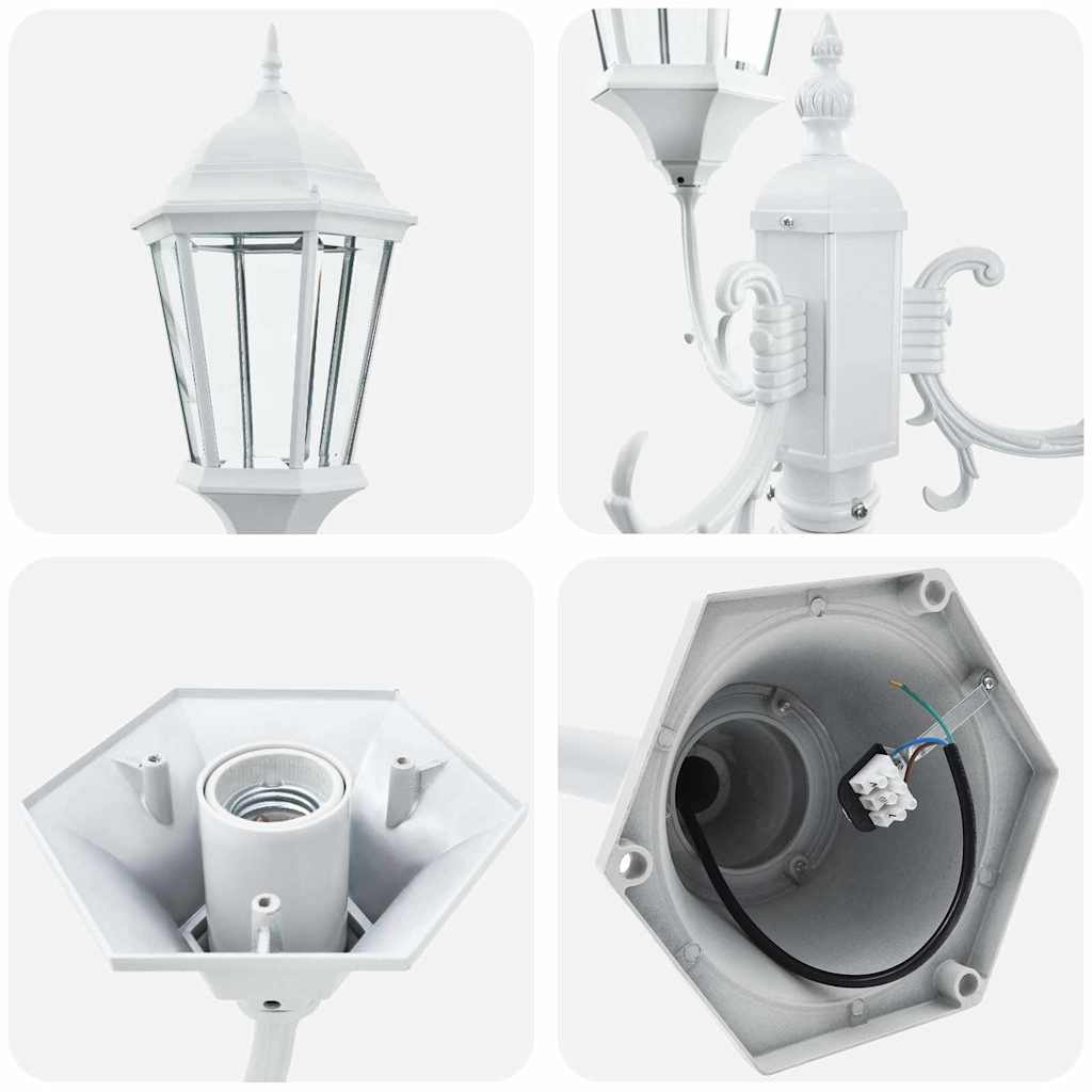vidaXL Garden Light White 57 x 49 x 241 cm Aluminium and Glass