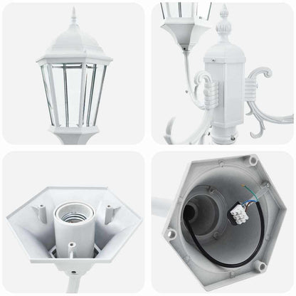 vidaXL Garden Light White 57 x 49 x 241 cm Aluminium and Glass