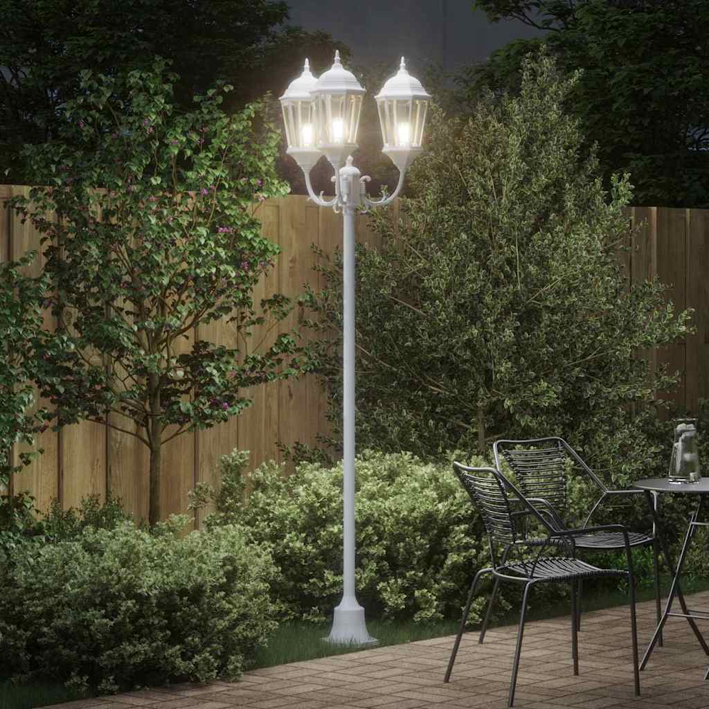 vidaXL Garden Light White 57 x 49 x 241 cm Aluminium and Glass