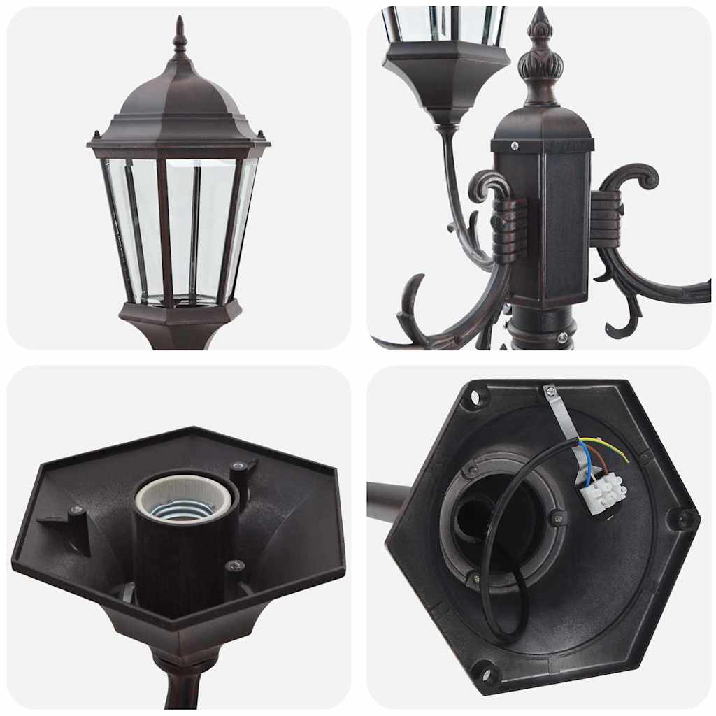 vidaXL Garden Light Bronze 57 x 49 x 241 cm Aluminium and Glass