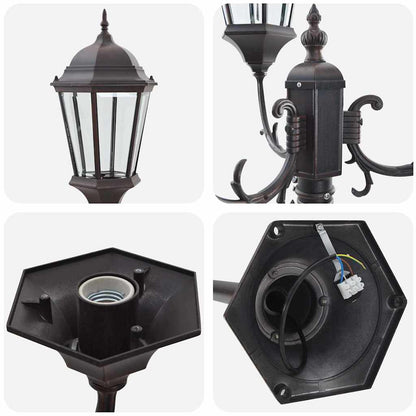 vidaXL Garden Light Bronze 57 x 49 x 241 cm Aluminium and Glass