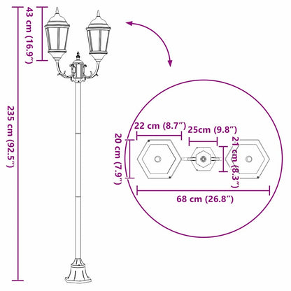 vidaXL Garden Light Bronze 68 x 20 x 235 cm Aluminium and Glass