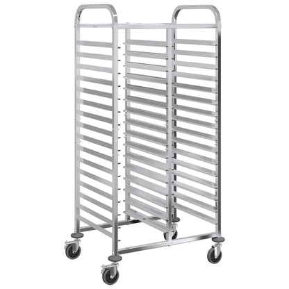 vidaXL Tray Trolley with 32 GN Containers 75x55x162.5 cm Stainless Steel