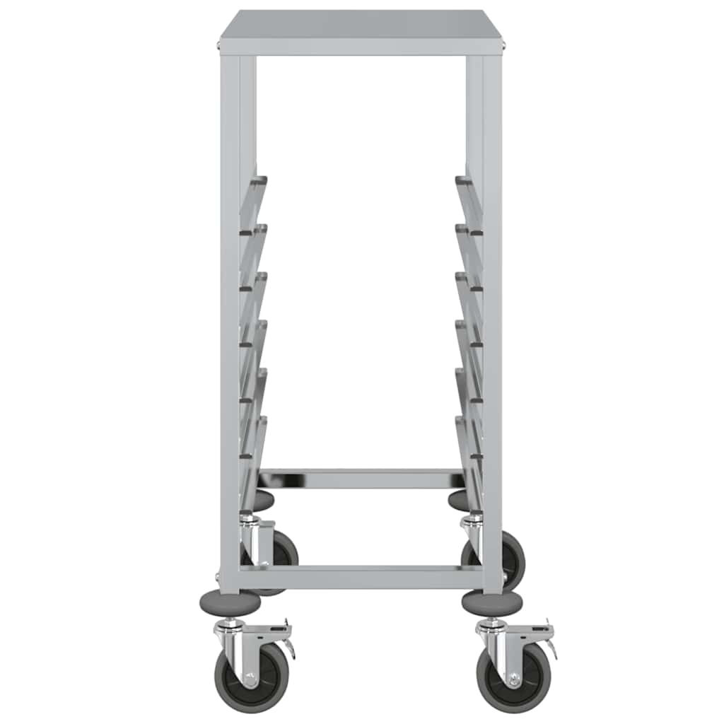 vidaXL Tray Trolley with 6 GN Containers 39x55x87 cm Stainless Steel