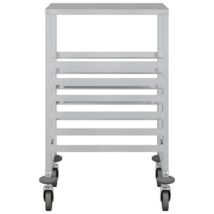 vidaXL Tray Trolley with 6 GN Containers 39x55x87 cm Stainless Steel