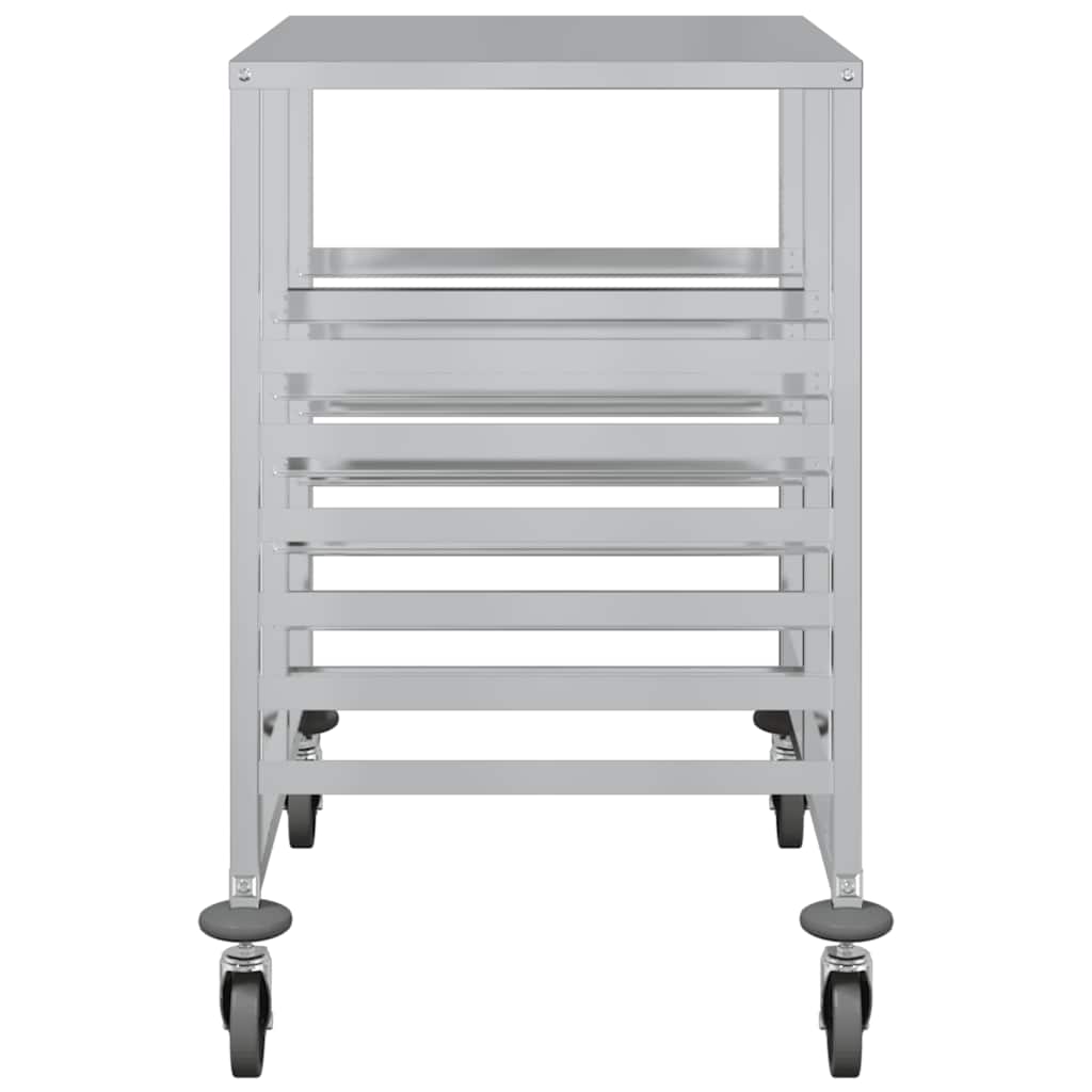 vidaXL Tray Trolley with 12 GN Containers 75x55x87 cm Stainless Steel