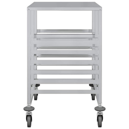 vidaXL Tray Trolley with 12 GN Containers 75x55x87 cm Stainless Steel