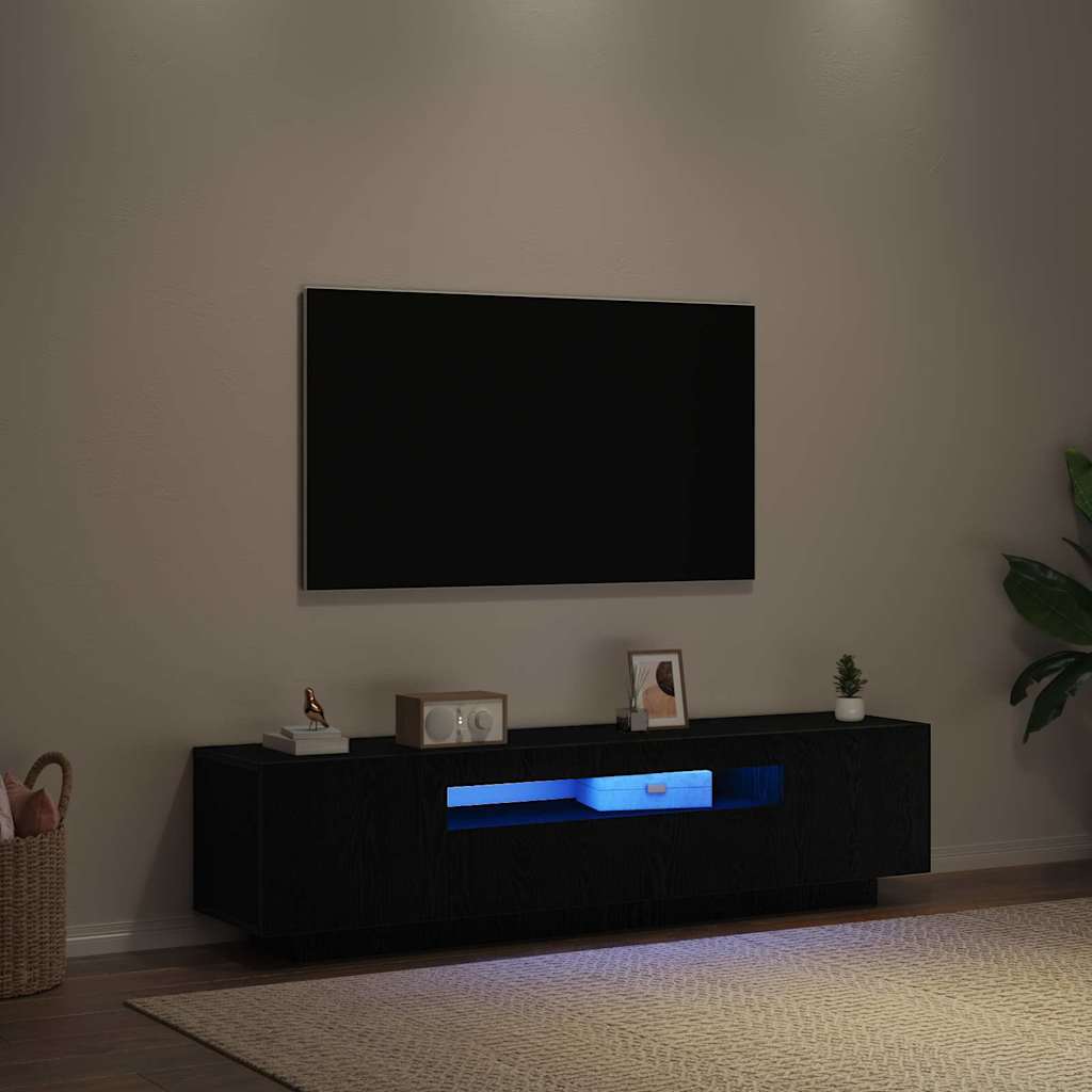 vidaXL TV Cabinet 160 x 35 x 40 cm Black Engineered Wood