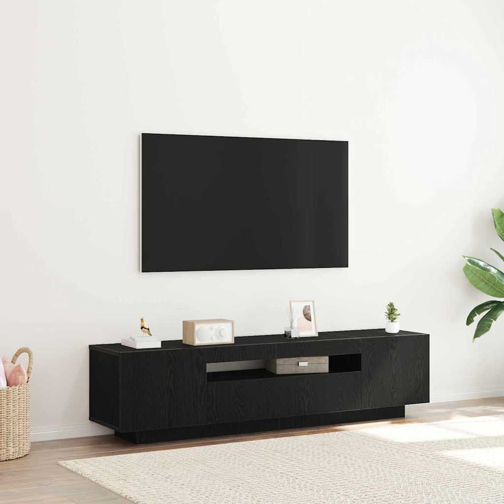 vidaXL TV Cabinet 160 x 35 x 40 cm Black Engineered Wood
