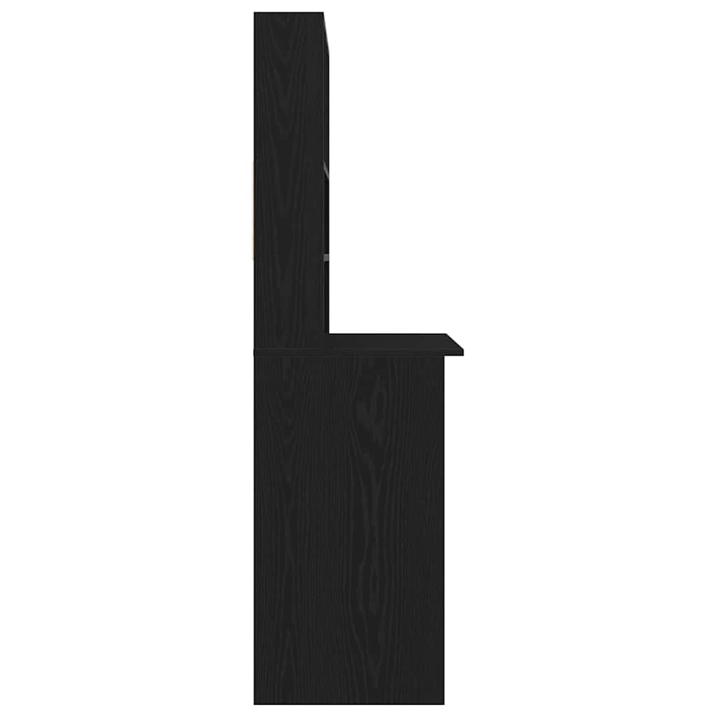 vidaXL Desk with Shelves Black Oak 102x45x148 cm Engineered Wood