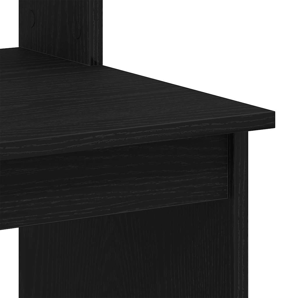 vidaXL Desk with Shelves Black Oak 102x45x148 cm Engineered Wood