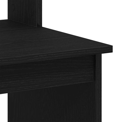 vidaXL Desk with Shelves Black Oak 102x45x148 cm Engineered Wood