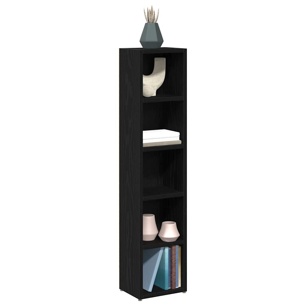 vidaXL CD Cabinets 2 pcs Black Oak 21x16x93,5 cm Engineered Wood