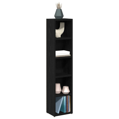 vidaXL CD Cabinets 2 pcs Black Oak 21x16x93,5 cm Engineered Wood