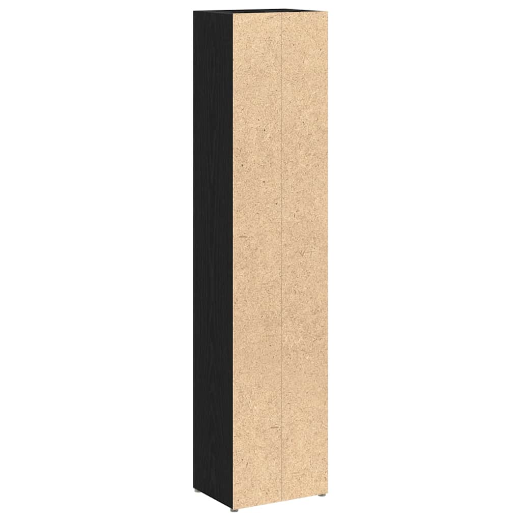 vidaXL CD Cabinets 2 pcs Black Oak 21x16x93,5 cm Engineered Wood