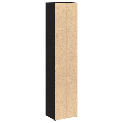vidaXL CD Cabinets 2 pcs Black Oak 21x16x93,5 cm Engineered Wood