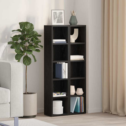 vidaXL CD Cabinets 2 pcs Black Oak 21x16x93,5 cm Engineered Wood