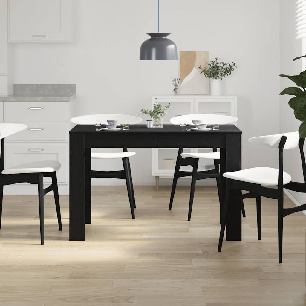 vidaXL Dining Table Black Oak 120x60x76 cm Engineered Wood