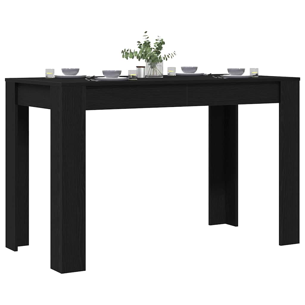 vidaXL Dining Table Black Oak 120x60x76 cm Engineered Wood