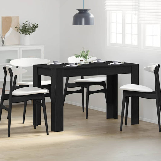 vidaXL Dining Table Black Oak 120x60x76 cm Engineered Wood
