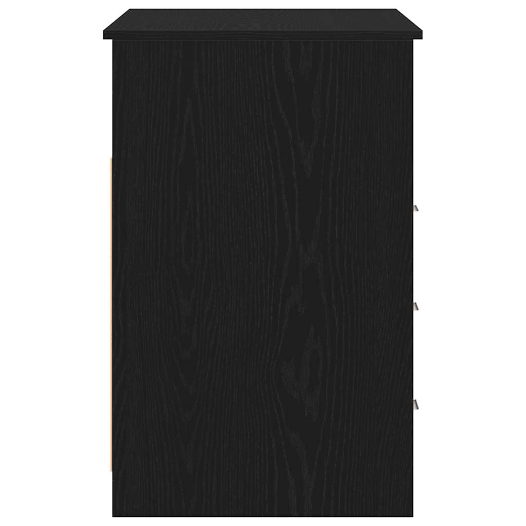 vidaXL Desk with Drawers Black Oak 102x50x76 cm Engineered Wood