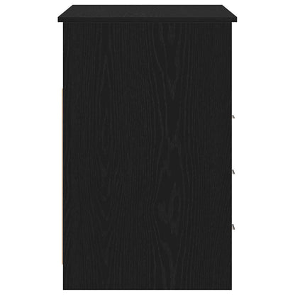 vidaXL Desk with Drawers Black Oak 102x50x76 cm Engineered Wood
