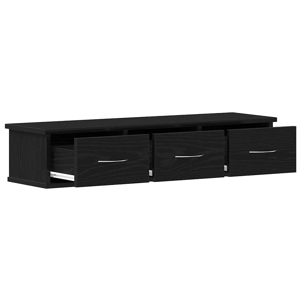 vidaXL Wall Cabinet Black Oak 88x26x18.5 cm Engineered Wood