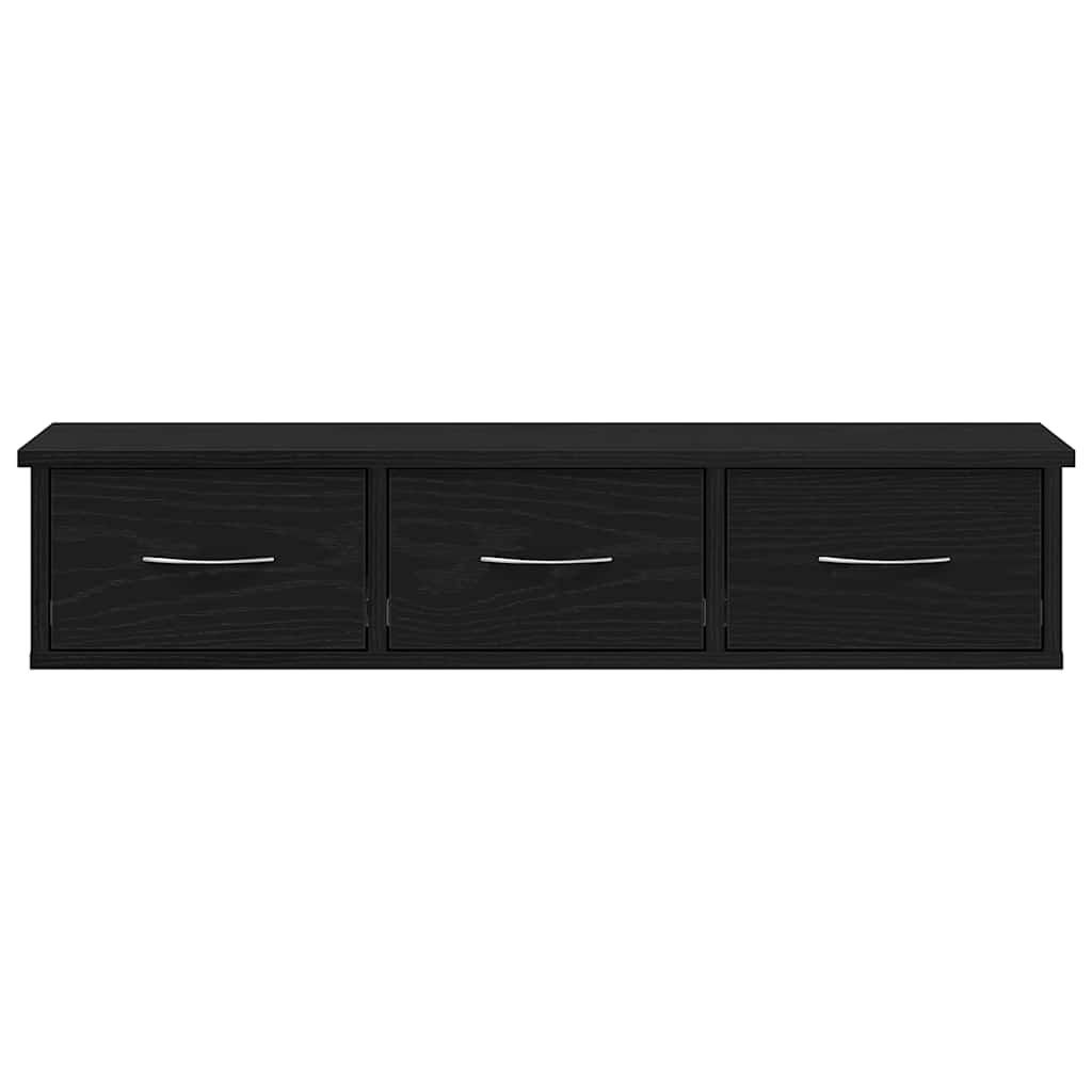 vidaXL Wall Cabinet Black Oak 88x26x18.5 cm Engineered Wood
