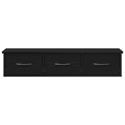 vidaXL Wall Cabinet Black Oak 88x26x18.5 cm Engineered Wood