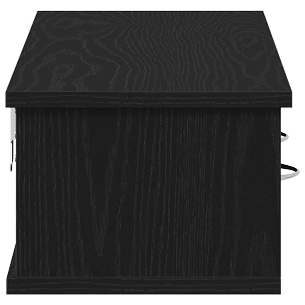 vidaXL Wall Cabinet Black Oak 88x26x18.5 cm Engineered Wood