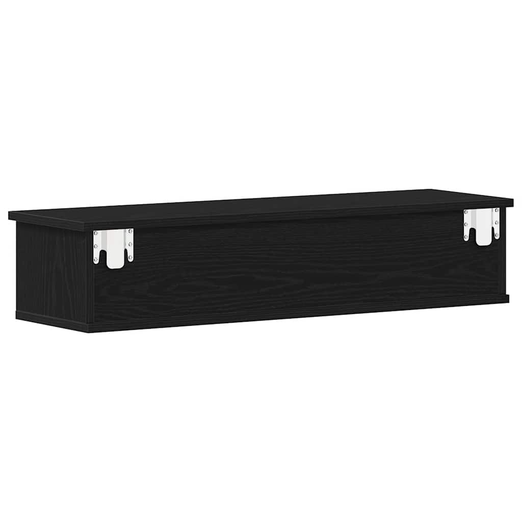 vidaXL Wall Cabinet Black Oak 88x26x18.5 cm Engineered Wood