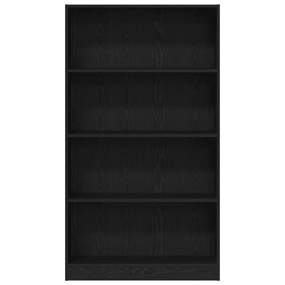 vidaXL 4-Tier Bookcase Black Oak 80x24x143 cm Engineered Wood