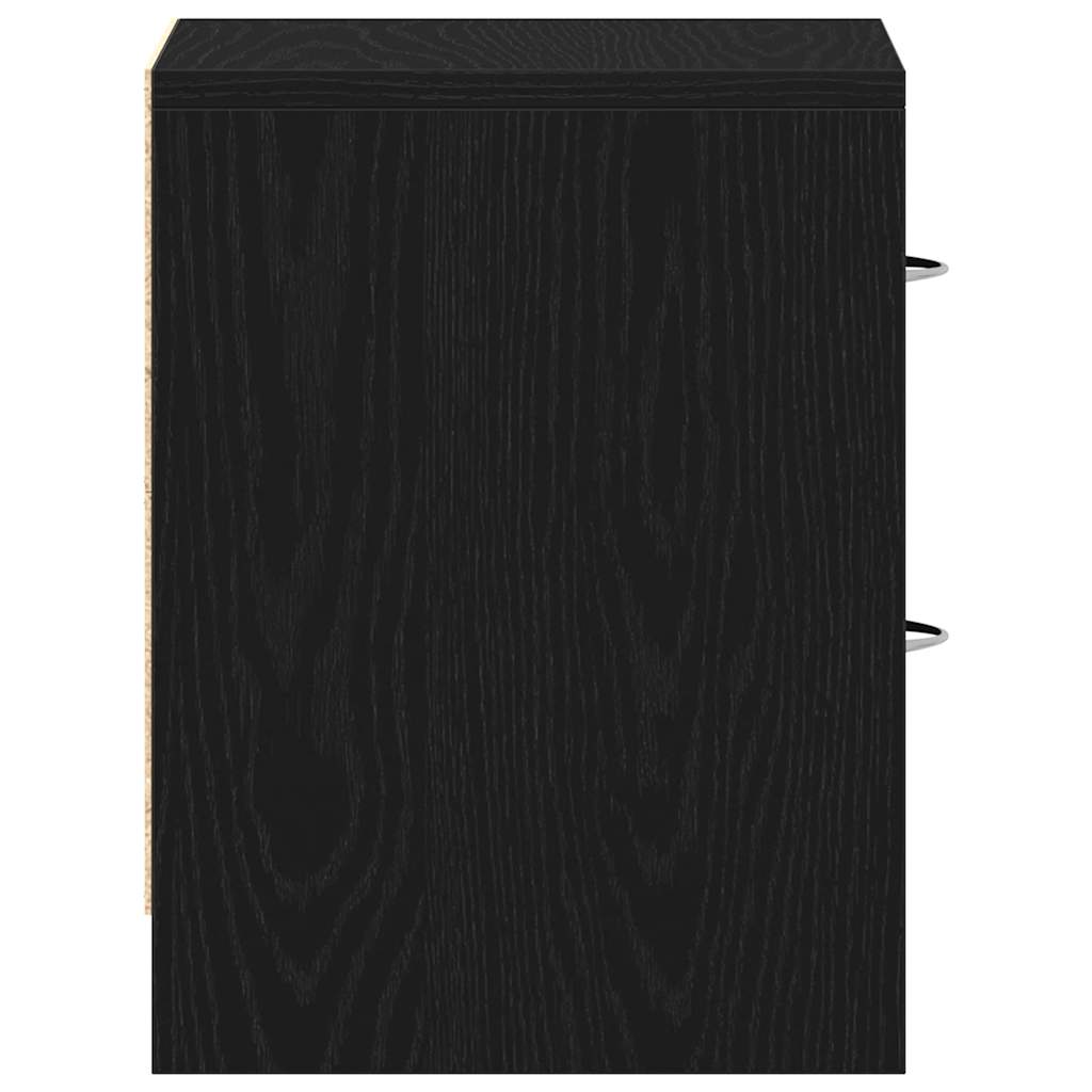 vidaXL Bedside Cabinet Black Oak 40x30x40 cm Engineered Wood