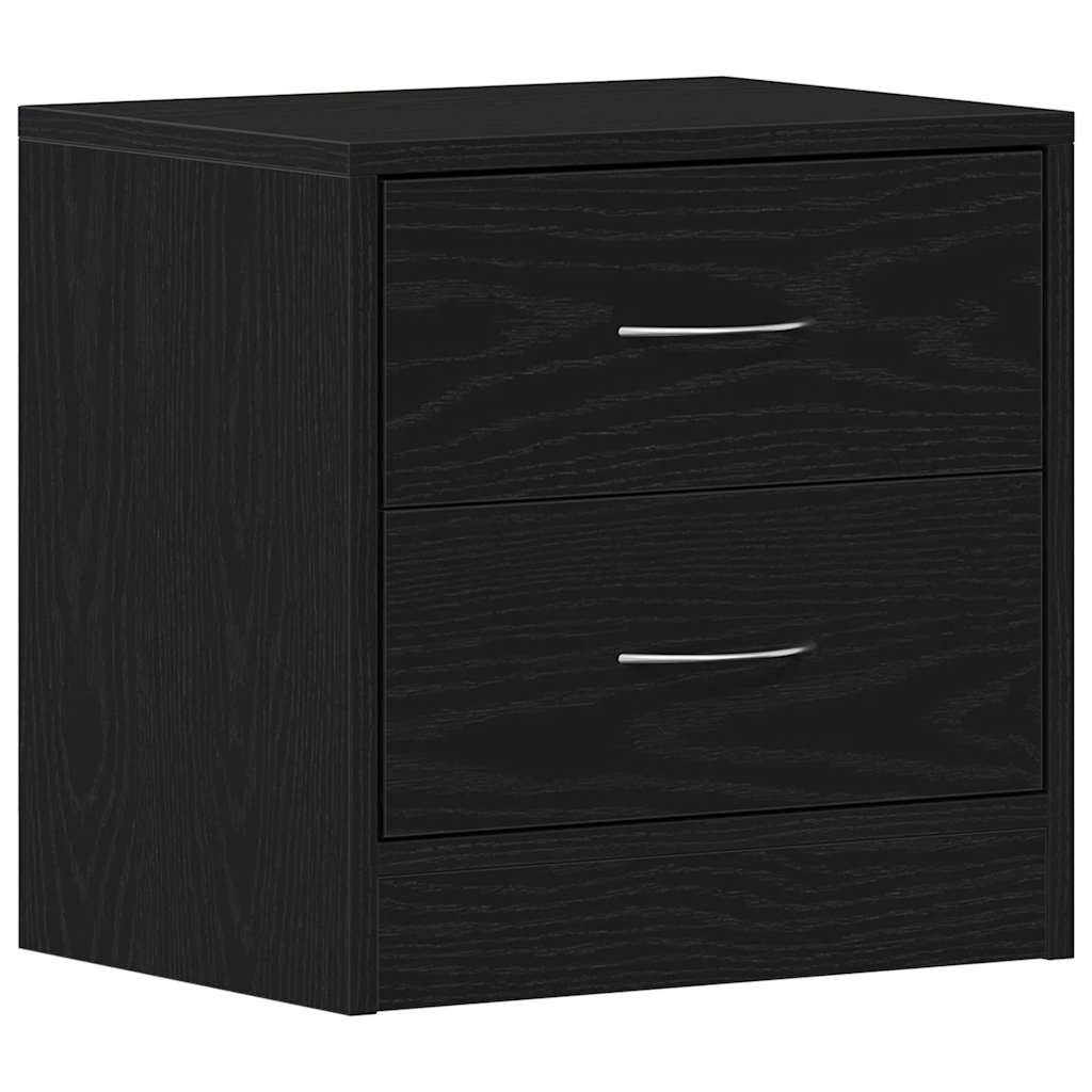 vidaXL Bedside Cabinets 2 pcs Black Oak 40x30x40 cm Engineered Wood
