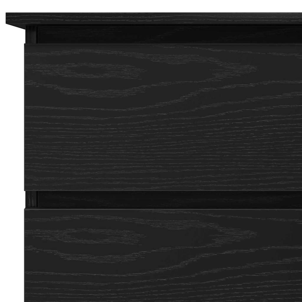 vidaXL Desk with Drawer Black Oak 145 x 100 x 76 cm Engineered Wood